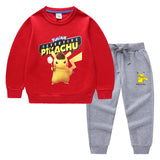 Children Pokemon Pikachu Hoodie & Pant Set Sweatshirt Set Pure Cotton Trendy