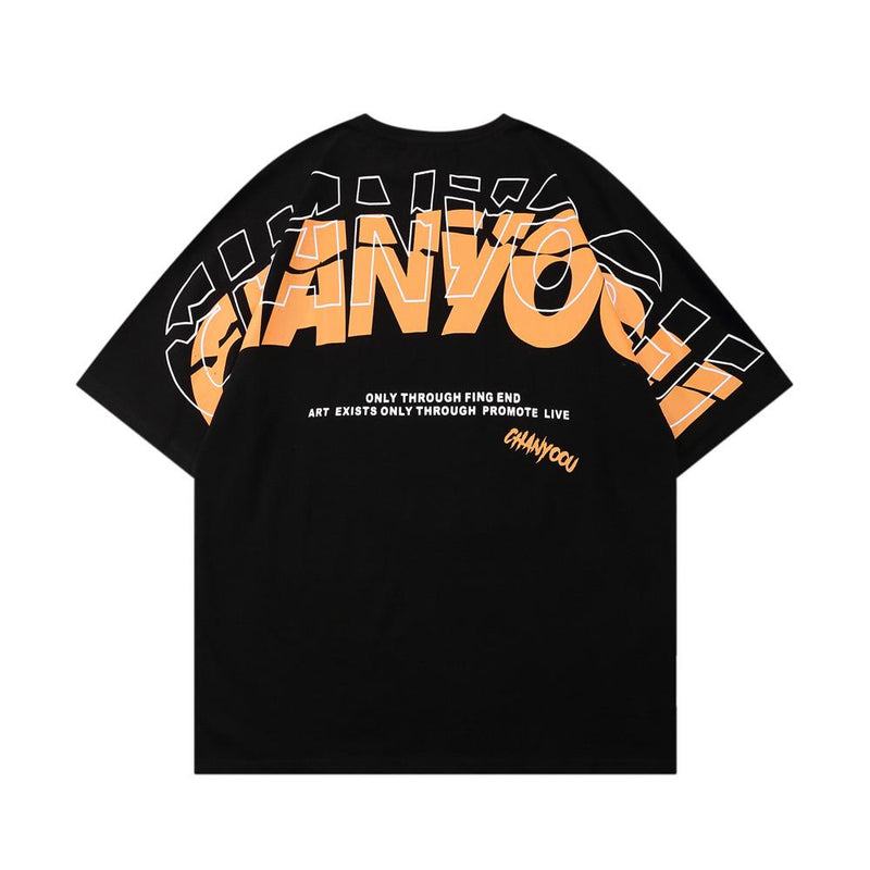 Men's T Shirt Summer Casual Tops Fashion Brand Letter Print Short-Sleeve T-shirt Men's Harajuku Style Half Sleeve Street Fashion Loose Pullover