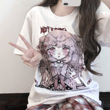 Gothic Lolita Harajuku Style Clothing Adhesive Bandage Girl Short Sleeve Printed T-shirt Women