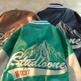 All Star Varsity Jacket Vintage PU Leather Embroidered Jacket