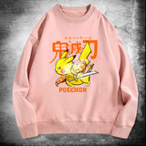Men and Women Pokemon Pikachu Hoodie Crew Neck Pullover Sweatshirt