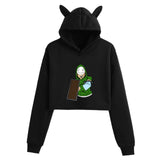 Dreamwastaken Men's Novelty Hoodies Dream Merch Shirt Fashion Cat Ears Exposed Navel Hooded Women's Sweater