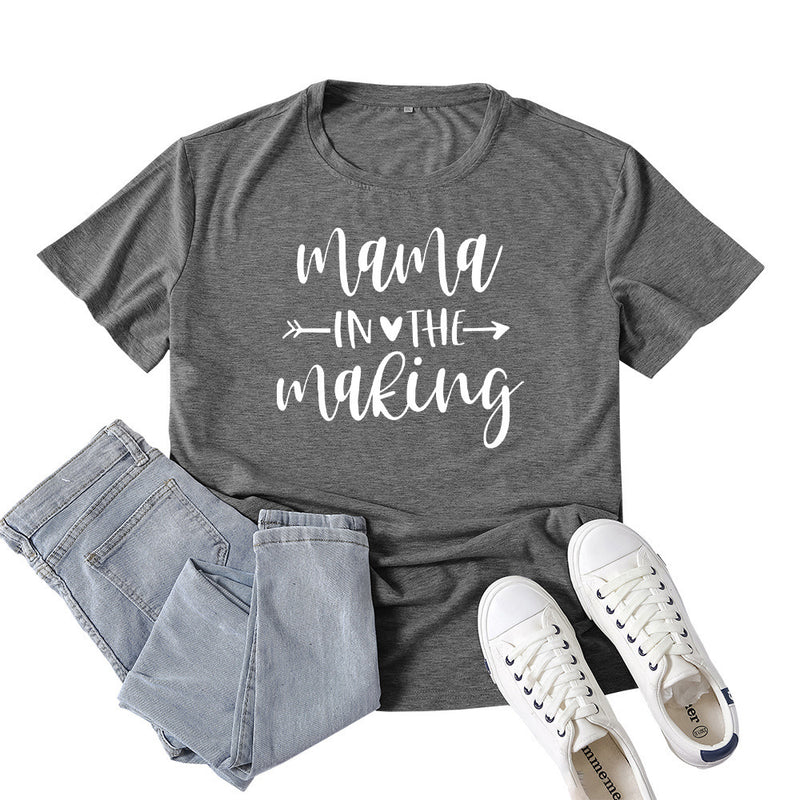 Boy Mama T Shirt Mama in the Making Letter Print T-shirt