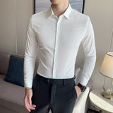 Men Shirts Autumn Striped Long Sleeve Shirt