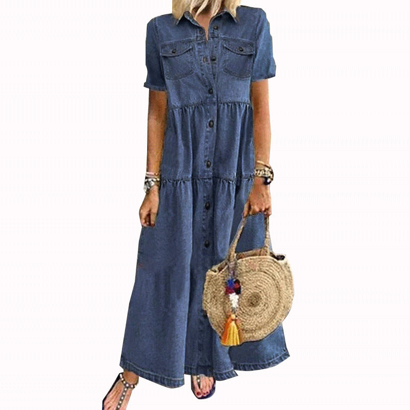 Beth Dutton Outfits Summer Patchwork Long Dress Elegant Large Swing Dress Slimming Dress