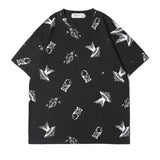 Men's T Shirt Summer Casual Tops Short Sleeve T-shirt Men's High Street Fashion Brand round Neck Half Sleeve BF Idle Style Trendy Loose Half Sleeve