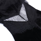 Kesha Black Dress Women's Autumn and Summer Lace Sexy Backless Stitching Dress