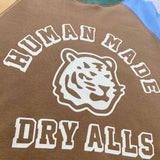 Human Made Sweatshirt Tiger Pattern Stitching Contrast Color Brushed Hoody