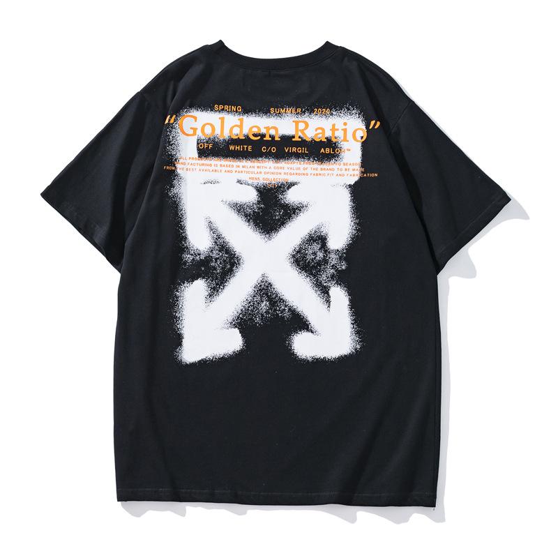 Off White T Shirt Spring/Summer Graffiti Short Sleeve Ow Hand Spray Arrow Print Tshirt Unisex Cotton Owt