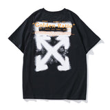Off White T Shirt Spring/Summer Graffiti Short Sleeve Ow Hand Spray Arrow Print Tshirt Unisex Cotton Owt