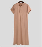 Mens Thobes Men's Shirt Zipper Muslim Robe