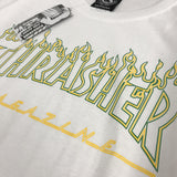 Thrasher T Shirt Summer Classic Flame Line Printed T-shirt Loose