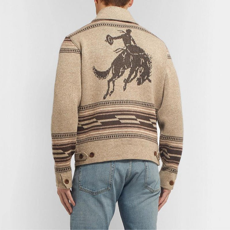 John Dutton Jacket Jacquard Long-Sleeved Coat Long-Sleeved Lapel Cardigan Sweater
