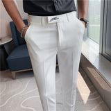 Men Trousers Fashionable Embroidered Casual Suit Pants