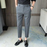 Men Trousers Letter Embroidered Casual Suit Pants Business Casual Straight Pants