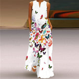 Women Exotic Dresses Vintage Printed Maxi Dress V-neck Sexy Dress