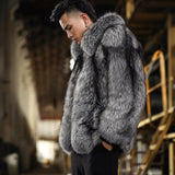 Beaver Coat Men's Coat Fox Fur Short Autumn and Winter Warm