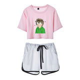 Dreamwastaken Men's Novelty Hoodies Dream Merch Shirt Printed Casual Fashion Loose Exposed Navel Suit