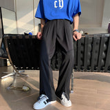 Men Suit Pants Split Casual Suit Pants Wide-Legged Versatile