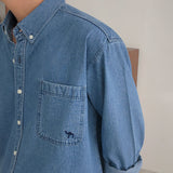 Denim Shirts Men's Spring Long Sleeve Shirt Coat Loose Casual