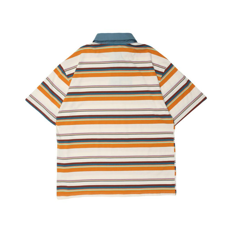 Men's T Shirt Summer Casual Tops Striped Short Sleeve Polo Shirt Men's Color Contrast Patchwork Half Sleeve Trendy Loose Half Sleeve