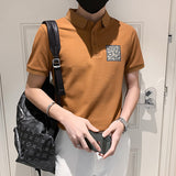 Men Short Sleeve T-Shirt Lapel T-shirt