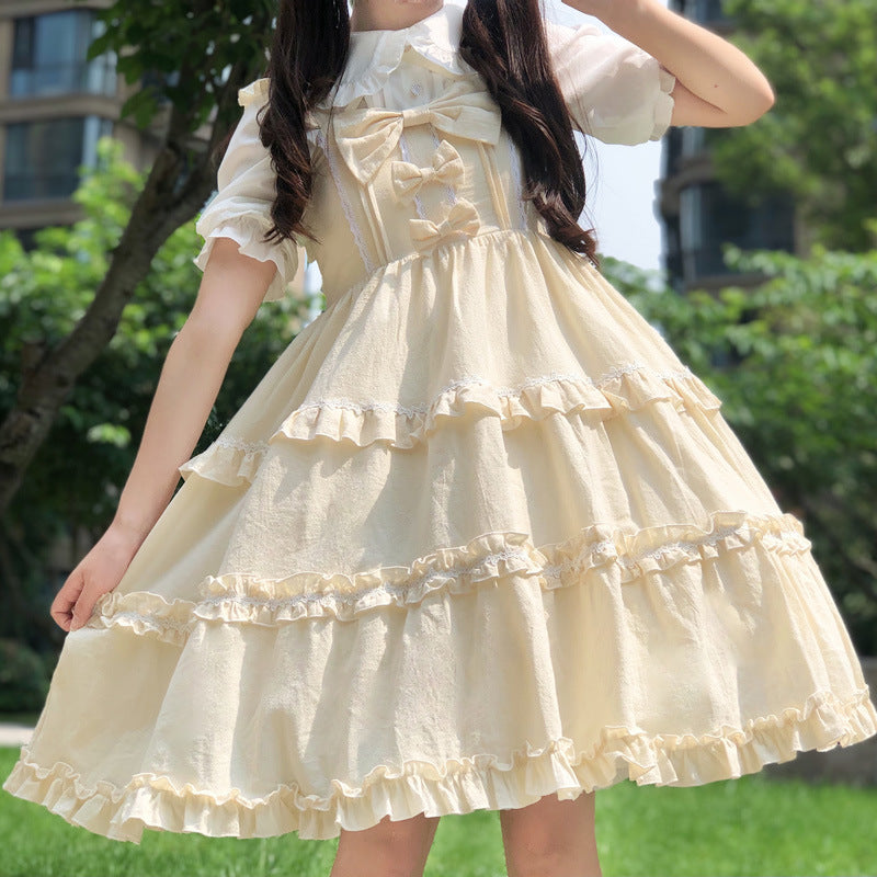 Gothic Lolita Harajuku Style Clothing Mid-Ancient Solid Color Lolita JSK Dress
