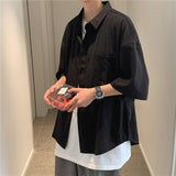 Men Shirts Retro Summer Short-Sleeved Top