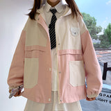 Gothic Lolita Harajuku Style Clothing Jacket Japanese Cute College Loose All-Match Hooded Jacket