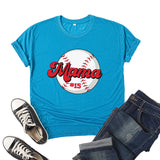 Boy Mama T Shirt Baseball Mama Printed Short Sleeve T-shirt