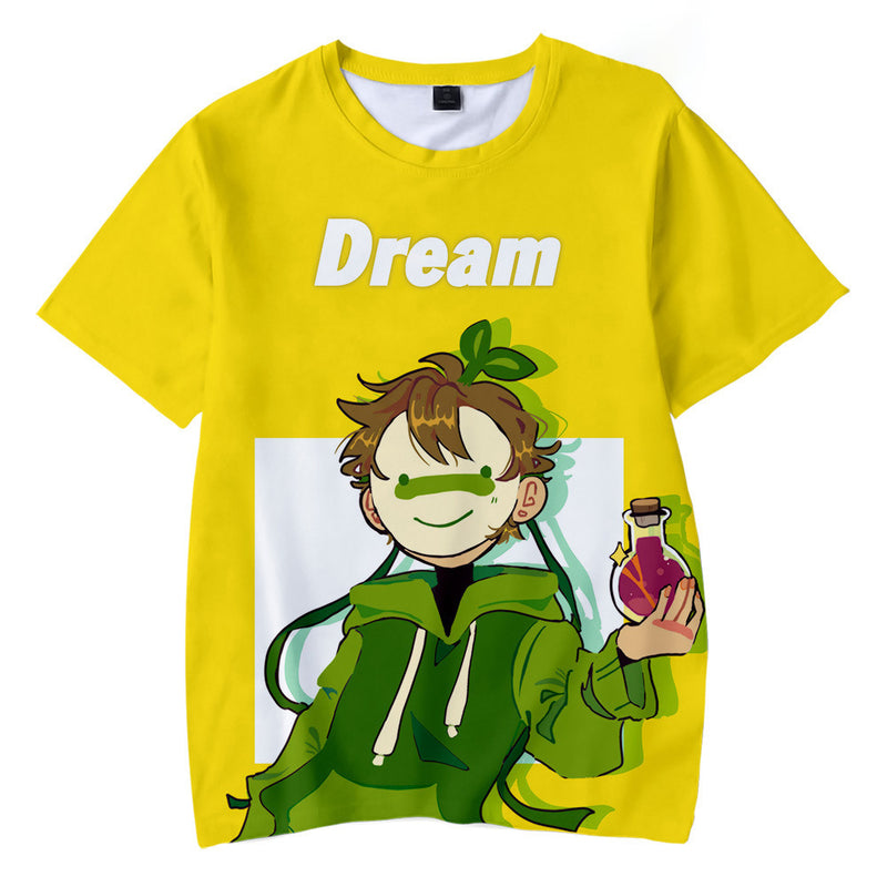 Dreamwastaken Novelty Hoodies Dream Merch Shirt 3D Printed Casual Fashion Short Sleeve T-shirt