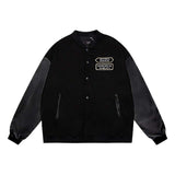 Present Hoodie Soul Hound Wizard Print Flocking Leather Sleeve Baseball Uniform