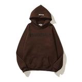 Fog Essentials Hoodie Fear of Fog Double Line Essentials Adhesive Three-Dimensional Letter Sweater Hoodie Couples Coat
