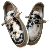 Cow Print Hey Dude Shoes Printed Pumps Women's Casual Shoes Canvas Shoes