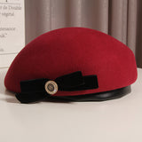 Kentucky Derby Hats Female Autumn and Winter Woolen Beret