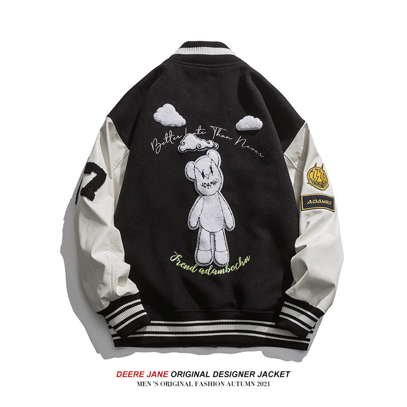 Men's Baseball Jacket Spring Stitching Baseball Jacket Men's Loose Casual