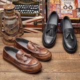 Loafers for Men Retro Spring and Autumn Men's Business Casual Top Layer Lazy Shoes
