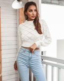 Preppy Aesthetic Outfits Knitwear Rhombus Midriff-Baring Sweater