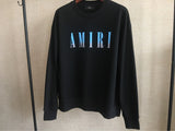 Amiri Hoodie Amiri Gradient Letter Logo Printing round Neck Terry Sweatshirt