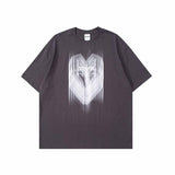 Man Summer T Shirt Heart Printing Crew Neck