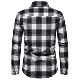 Mens Flannel Jacket Men's Thickened Warm Woolen Flannel Casual Shirt