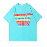 Men T Shirt Summer Casual Tops Letter Print Short-Sleeve T-shirt Men's Fashion Brand round Neck Half Sleeve Trendy Loose Pullover