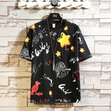 Men's T-Shirt Men's round Neck Cartoon Printed Short-Sleeved T-shirt