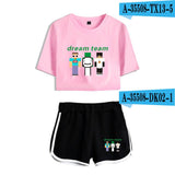 Dreamwastaken Men's Novelty Hoodies Dream Merch Shirt Printed Sexy Navel Exposed T-shirt Shorts Set