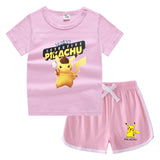 Children Pokemon Pikachu Tshirts & Shorts Casual Sports Undershirt Suit Neutral