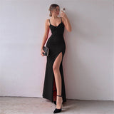 Music Festivals Rave Outfits Dress Summer Sexy Suspenders Slim Fit Slit Dress
