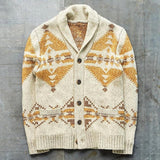 John Dutton Jacket Jacquard Outerwear Sweater Long Sleeve Knitted Coat Top for Men
