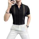 Men 'S Shirt Summer Thin Men 'S Color Matching Short Sleeve Shirt