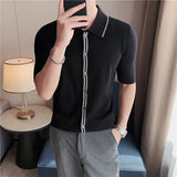 Men's Shirts Polo Shirt Summer Men's Texture Knitted Short-Sleeved Shirt