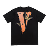 Vlone Large V Short Sleeve Splashed Ink Printing Simple Fog Fashion Brand Men's and Women's Tshirt Tee Shirt